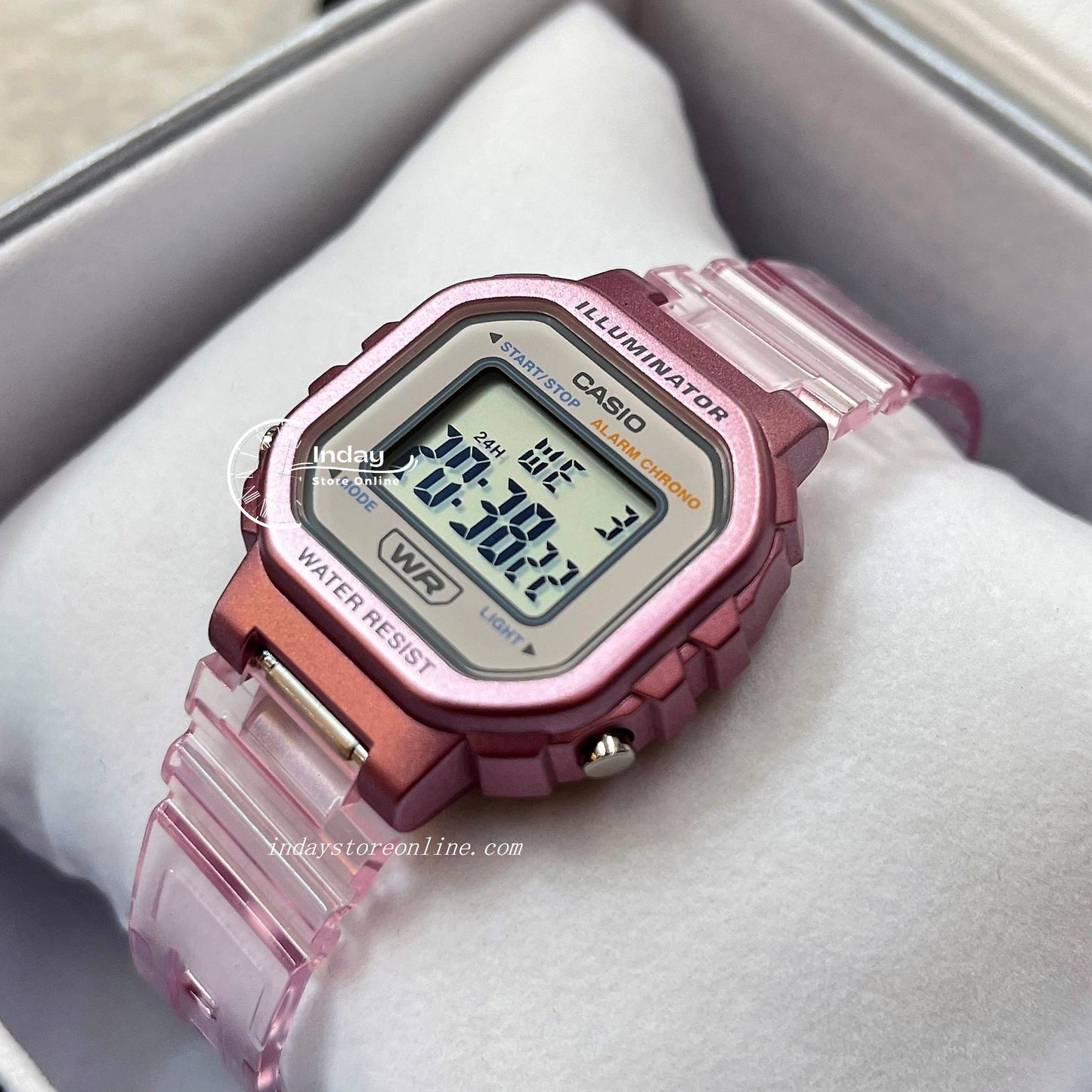 Casio Digital Women's Watch LA-20WHS-4A Digital Transparent Color Resin Band Resin Glass