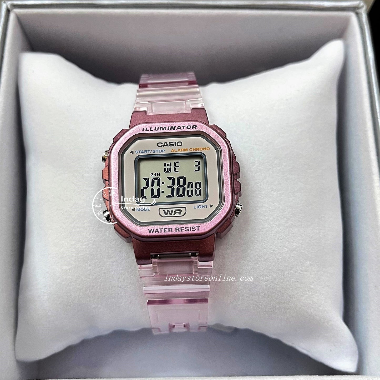 Casio Digital Women's Watch LA-20WHS-4A Digital Transparent Color Resin Band Resin Glass