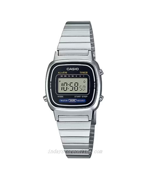 Casio Vintage Women's Watch LA670WD-1D Silver Plated Stainless Steel Self-adjustable Band