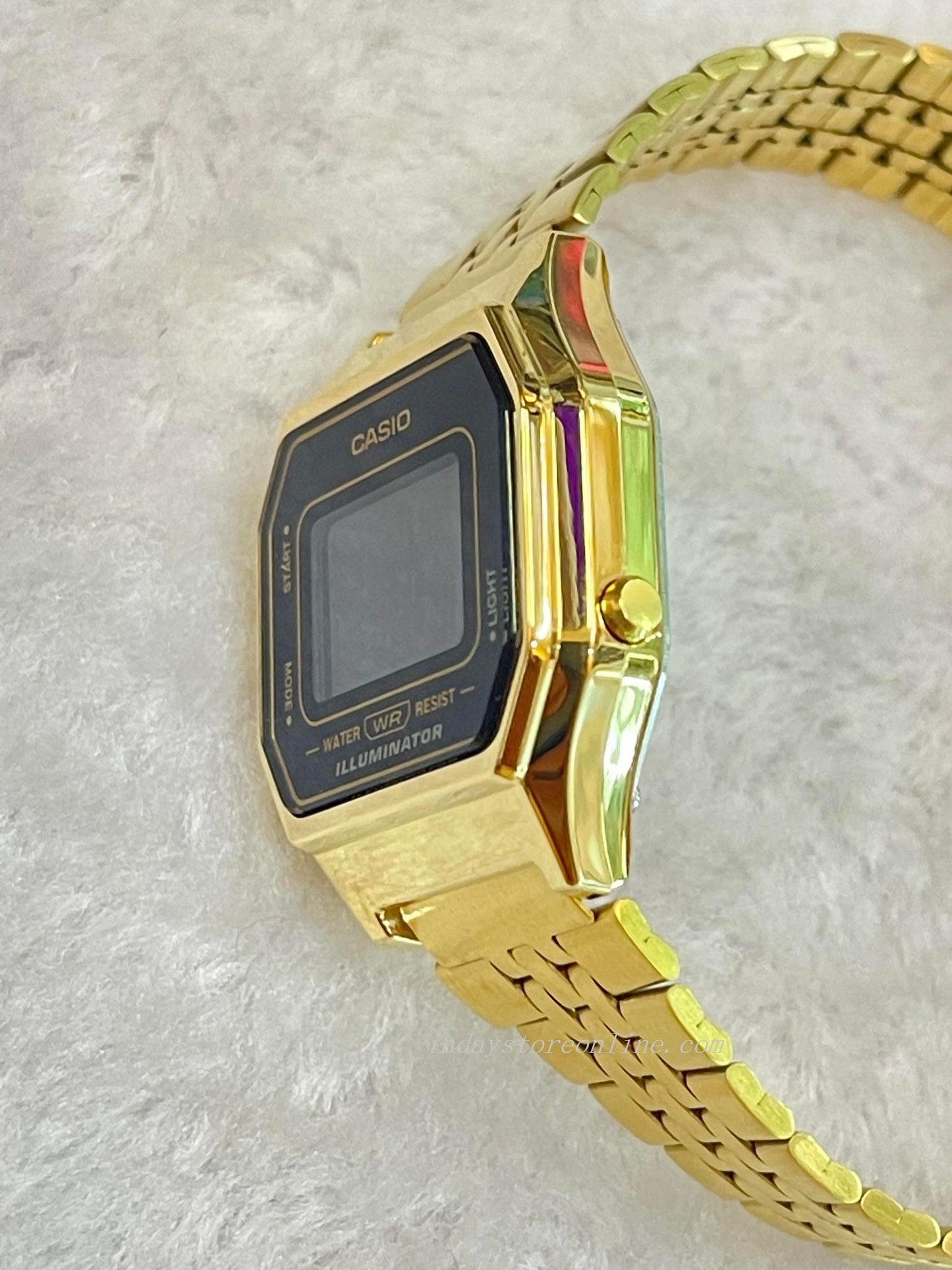 Casio Vintage Women's Watch LA680WGA-1B Gold Plated Stainless Steel Self-adjustable Band