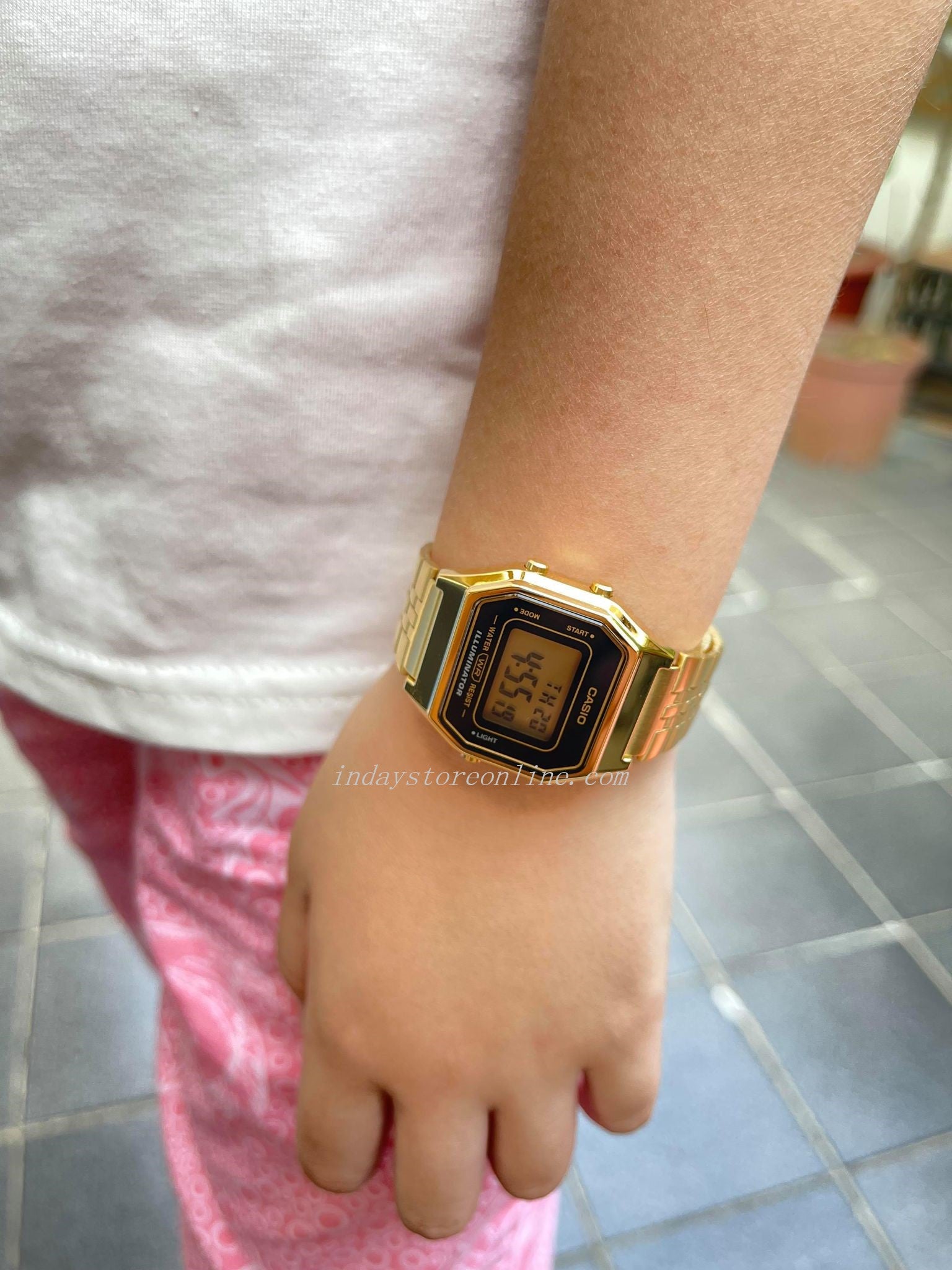 Casio gold watch online on hand