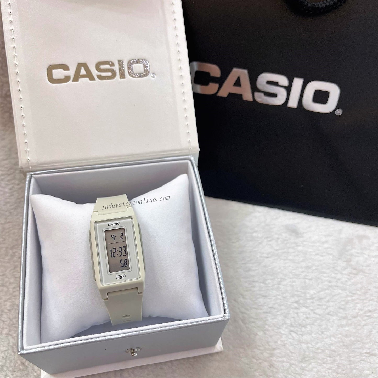 Casio Digital Women's Watch LF-10WH-8 Digital Resin Band Resin Glass