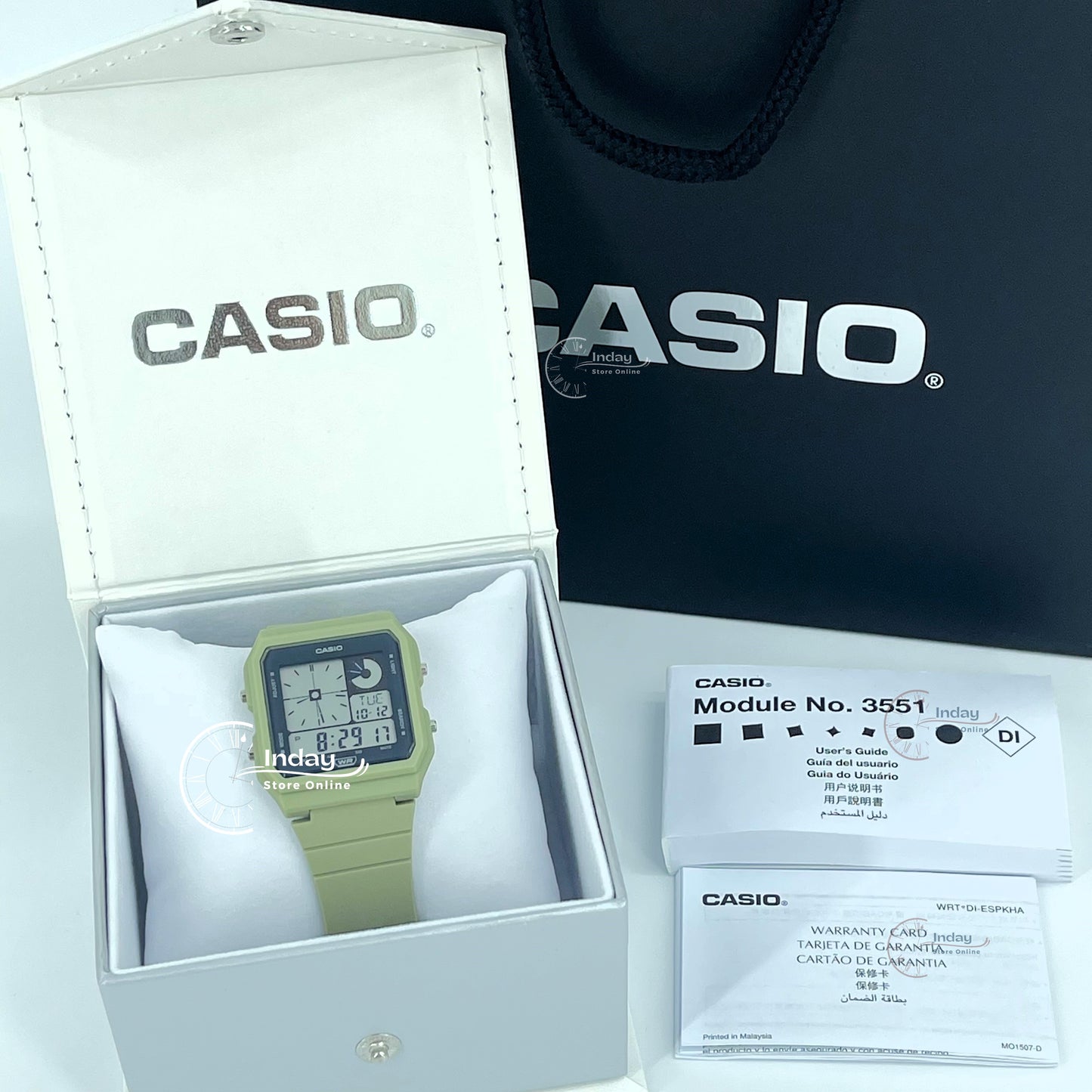 Casio Digital Unisex Watch LF-20W-3A Green Color Resin Strap