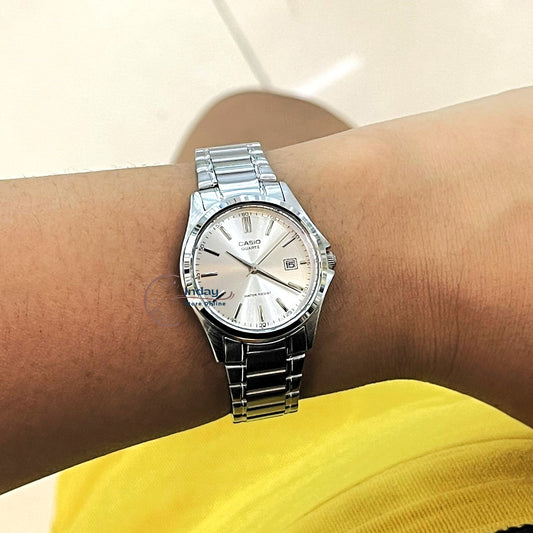 Casio Fashion Women's Watch LTP-1183A-7A Silver Stainless Steel Band Triple-fold Clasp Mineral Glass