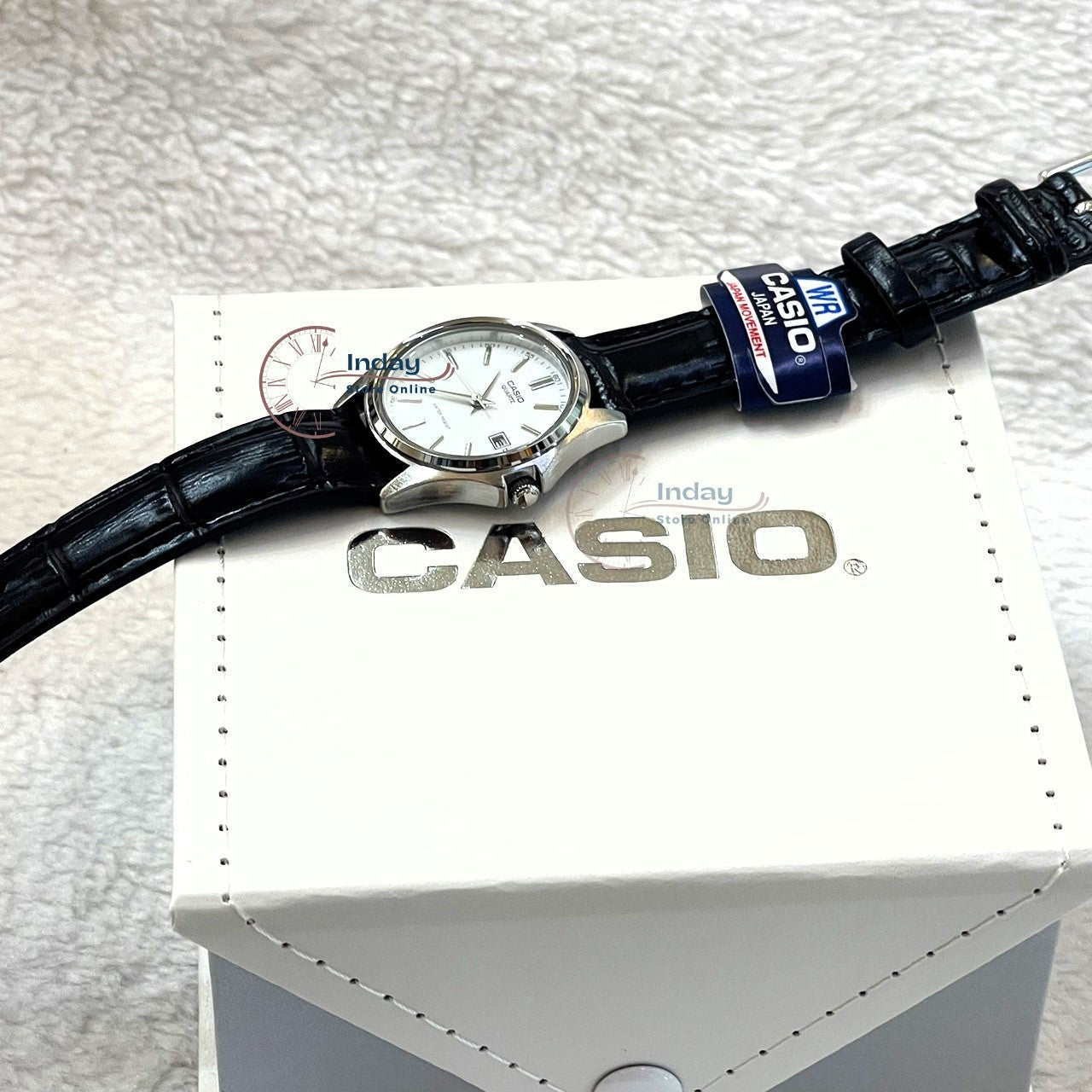 Casio Fashion Women's Watch LTP-1183E-7A Mineral glass Black Leather Strap