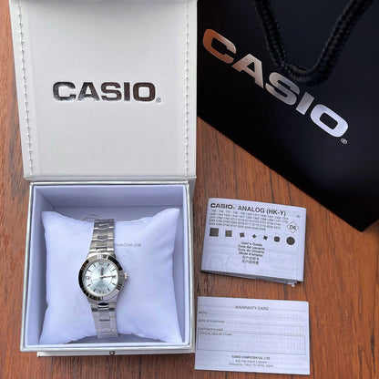 Casio Fashion Women's Watch LTP-1241D-2A Silver Stainless Steel Band Mineral Glass