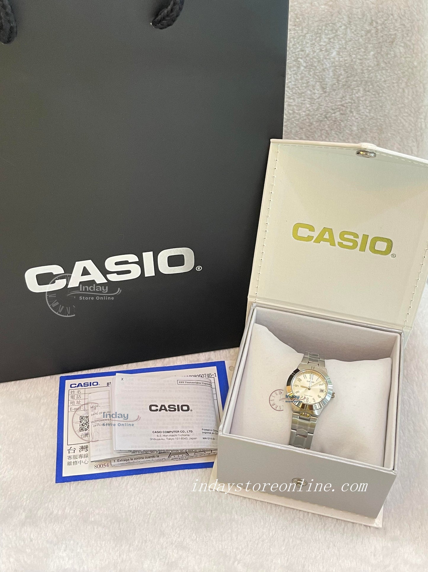 Casio Fashion Women's Watch LTP-1241D-7A2 Silver Stainless Steel Band Mineral Glass