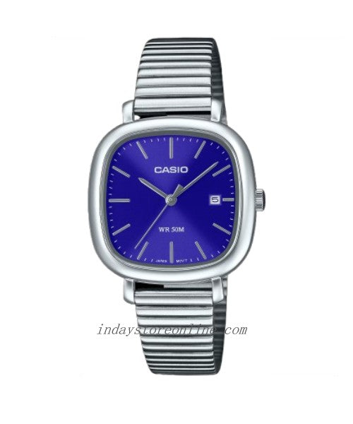 Casio Women's Watch LTP-B166D-2A Stainless Steel Band Adjustable Clasp