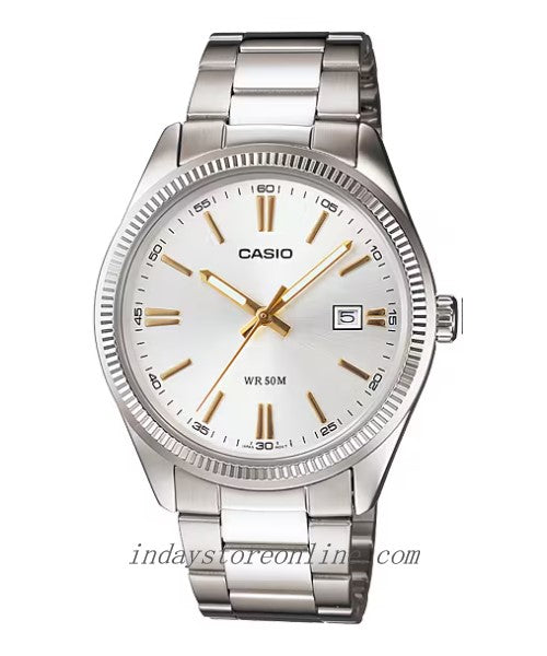 Casio Fashion Men's Watch MTP-1302D-7A2 Silver Plated Stainless