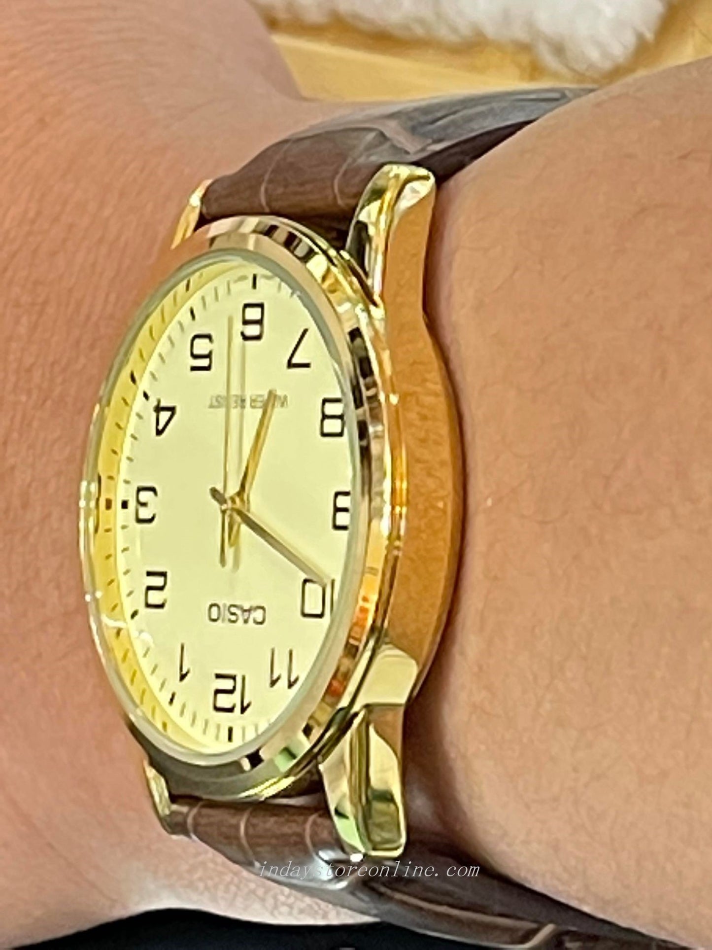Casio Standard Men's Watch MTP-V001GL-9B  Brown Leather Strap Mineral Glass