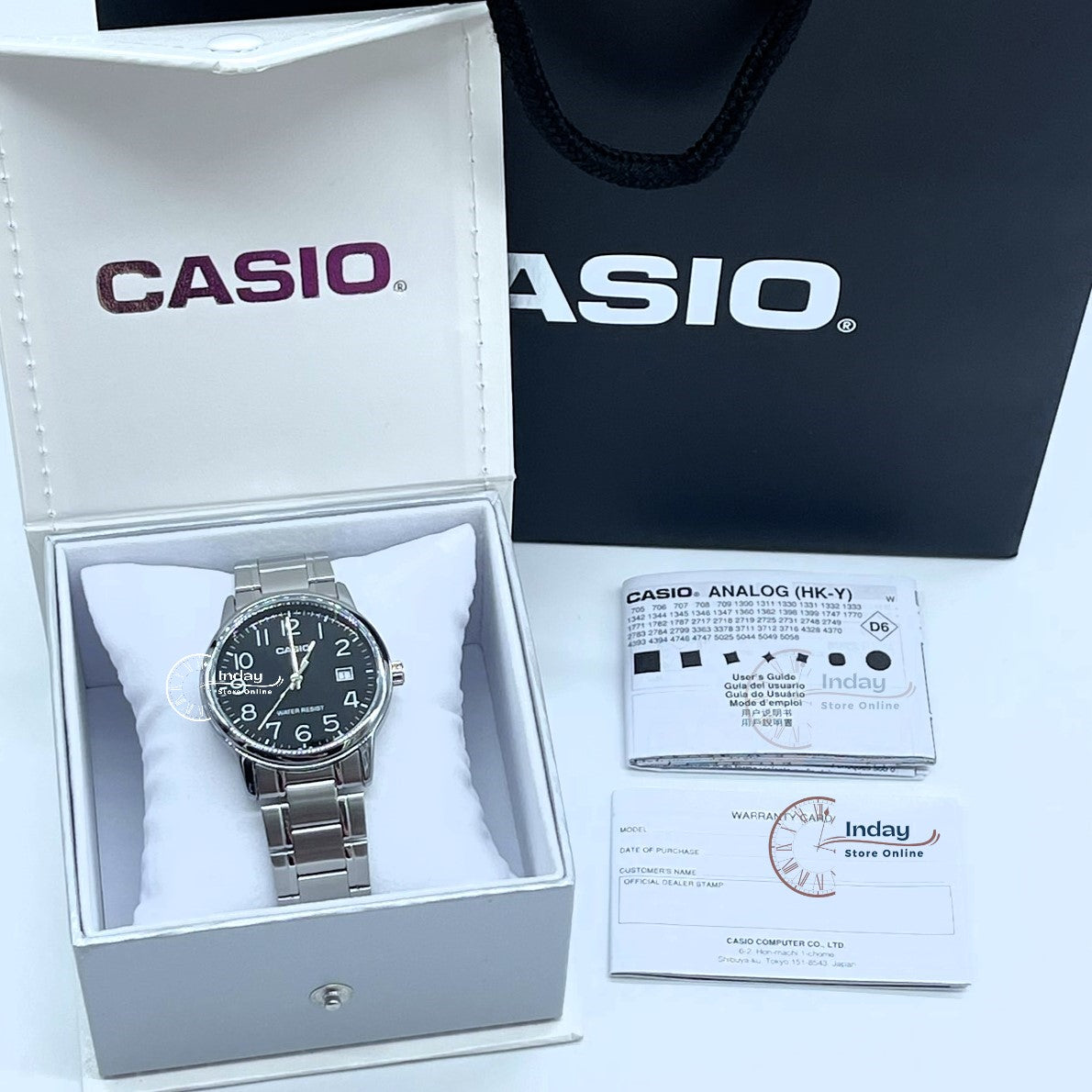 Casio Standard Men's Watch MTP-V002D-1B Analog Stainless Steel Band Triple-fold Clasp Mineral Glass
