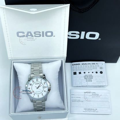 Casio Standard Men's Watch MTP-V004D-7B Silver Plated Stainless Steel Strap Mineral Glass