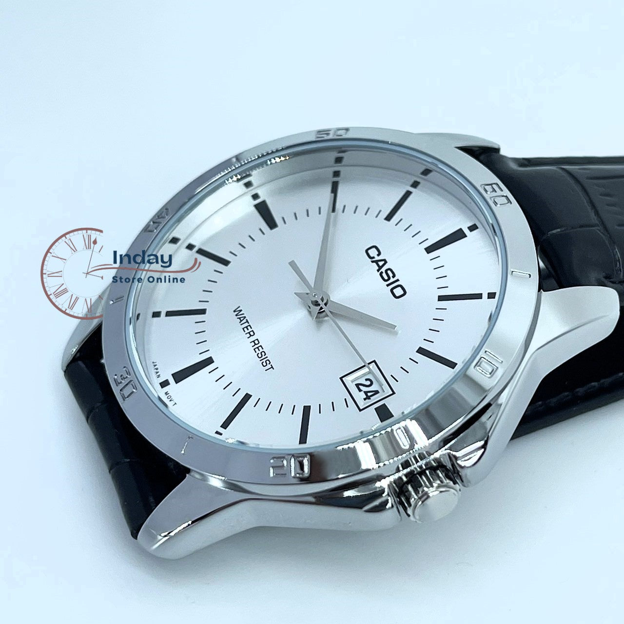 Casio Standard Men's Watch MTP-V004L-7A Black Leather Strap Mineral Glass