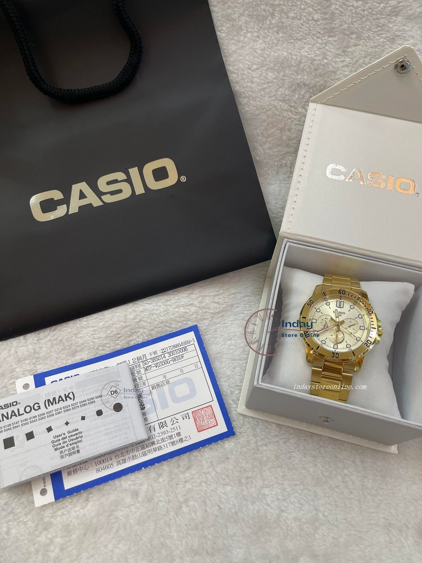 Casio Men's Watch MTP-VD01G-9E Gold Plated Stainless Strap Steel Mineral Glass