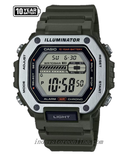 Casio Digital Men's Watch MWD-110H-3A Digital Resin Band Resin Glass Battery life: 10 years