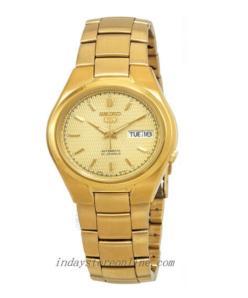 Seiko Automatic Men's Watch SNK610K1 Gold Tone Stainless Steel See Through Case Back