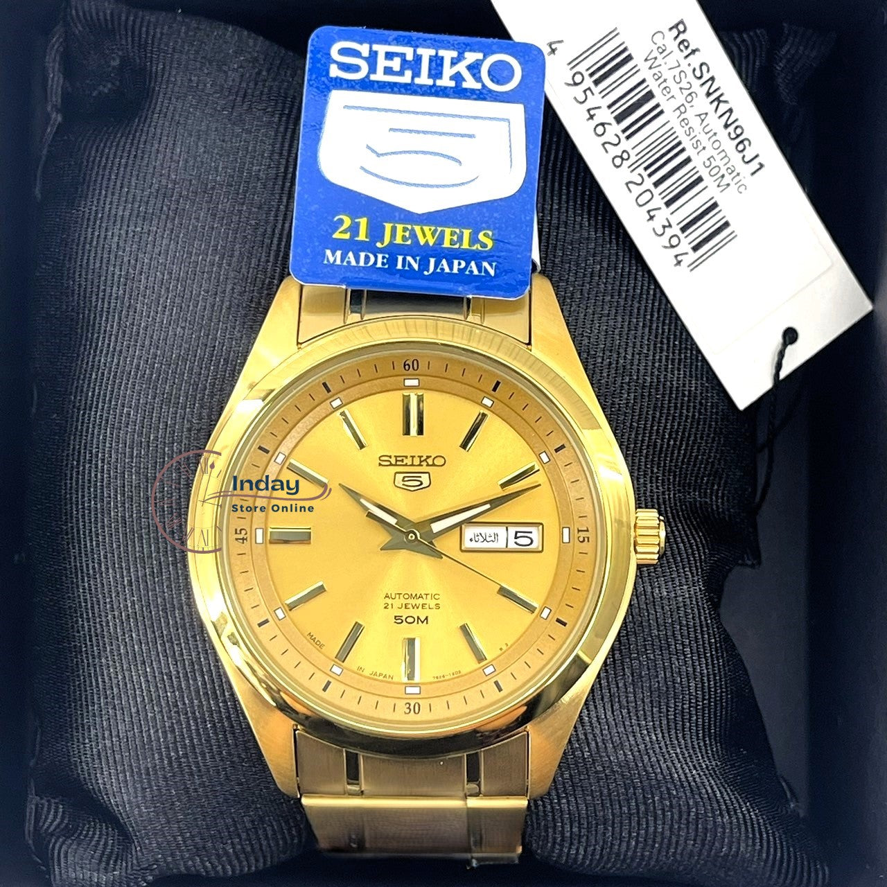 Seiko Automatic Men's Watch SNKN96J1 Stainless Steel Luminous Hands and Markers