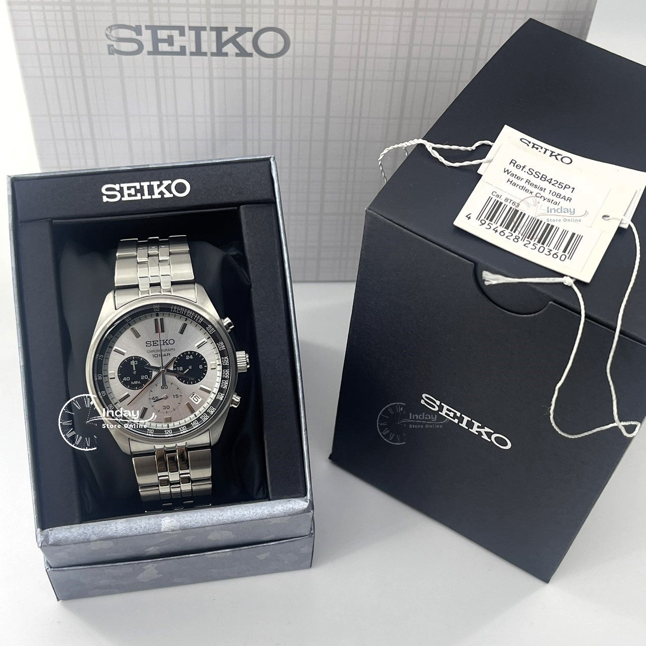 Seiko Men's Watch SSB425P1 Battery Operated Stainless Steel Hardlex Crystal