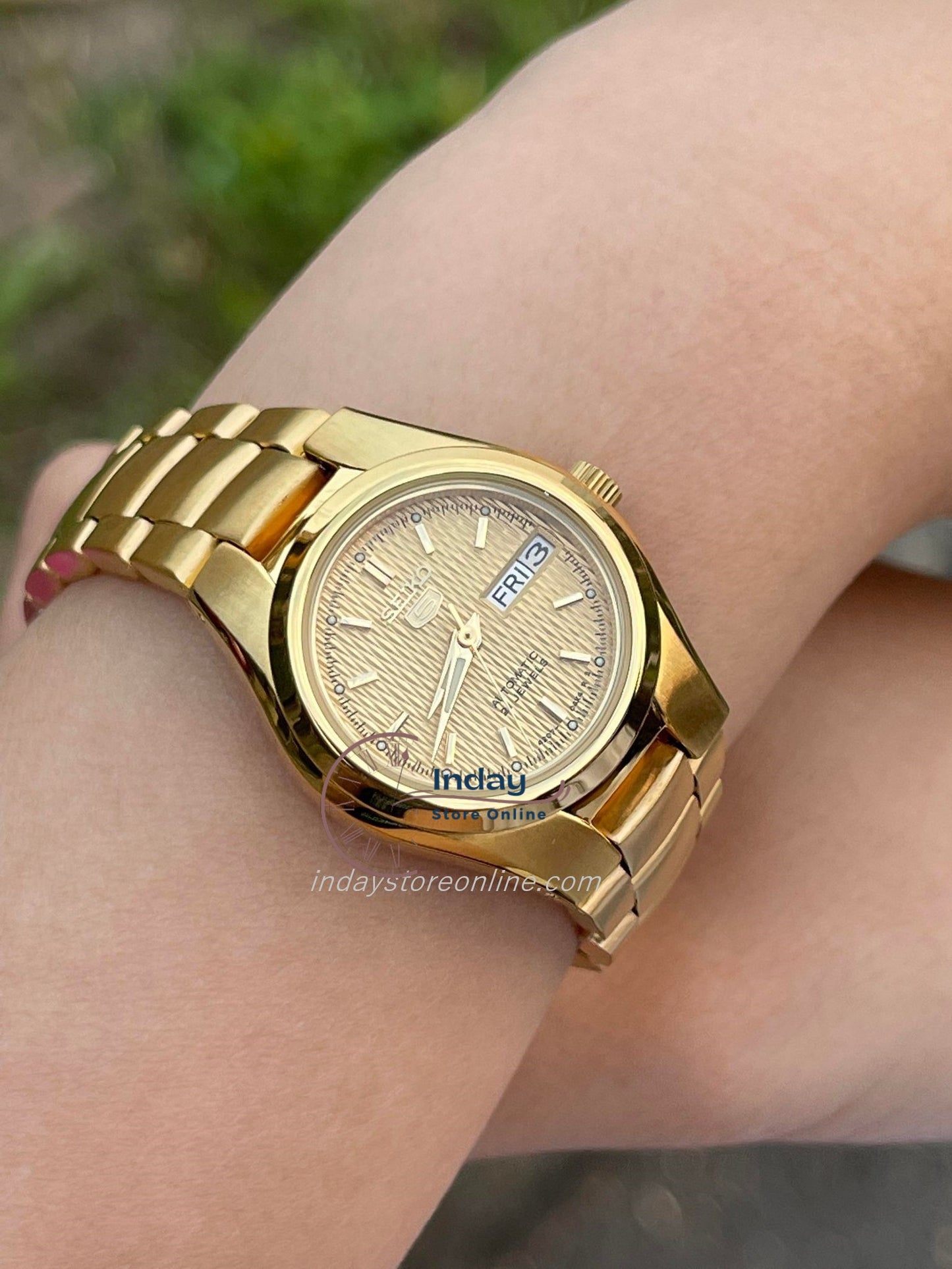 Seiko Automatic Women's Watch SYMC18K1 Gold Tone Stainless Steel Luminous