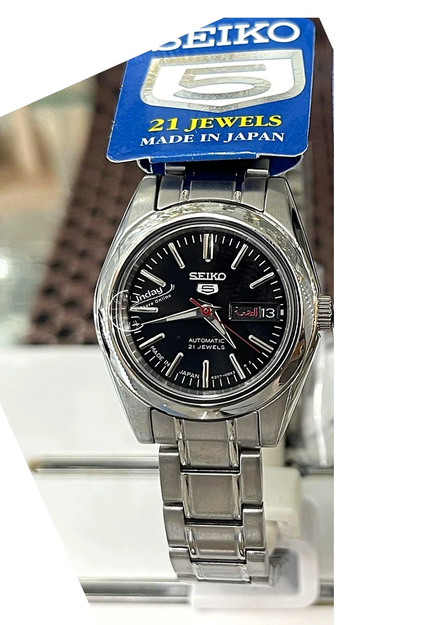 Seiko 5 Automatic Women's Watch SYMK17J1 21 Jewels Hardlex Crystal Luminous Stainless Steel Band