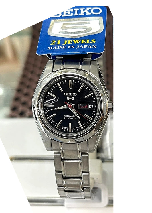Seiko 5 Automatic Women's Watch SYMK17J1 21 Jewels Hardlex Crystal Luminous Stainless Steel Band