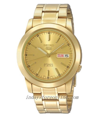 Seiko 5 Automatic Men's Watch SNKE56K1 Hardlex Crystal Luminous 21 Jewels Stainless Steel Bracelet 38mm