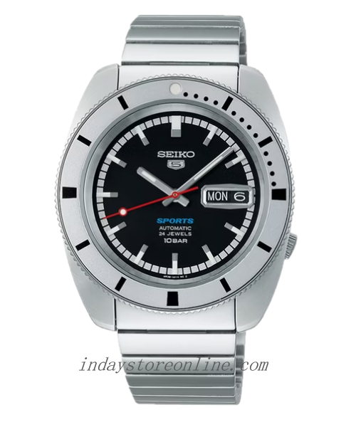 Seiko 5 Sports Men's Watch SRPL05K1 Seiko 5 Sports 1968 Recreation Limited Edition Black Dial Automatic SRPL05 SRPL05K1 SRPL05K 100M Men's Watch With Extra Strap