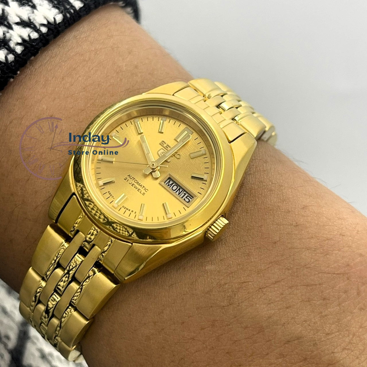 Seiko Automatic Women's Watch SYMA38K1 Gold Tone Stainless Steel