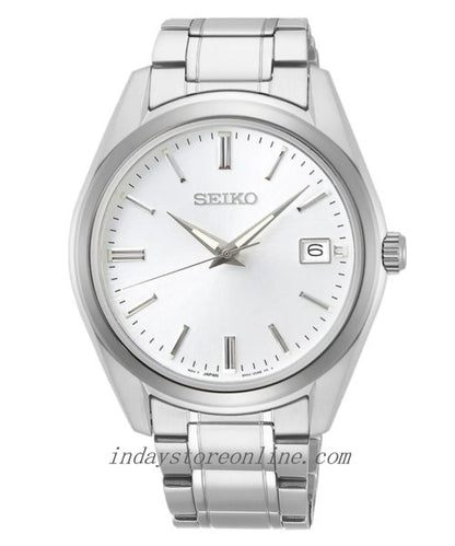 Seiko Men's Battery Operated Watch SUR307P1 Sapphire Crystal Luminous Stainless Steel Band Battery Life 3 Years