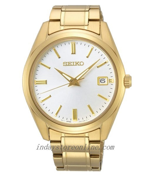 Seiko Men's Battery Operated Watch SUR314P1 Sapphire Crystal Luminous Stainless Steel Band Battery Life 3 Years
