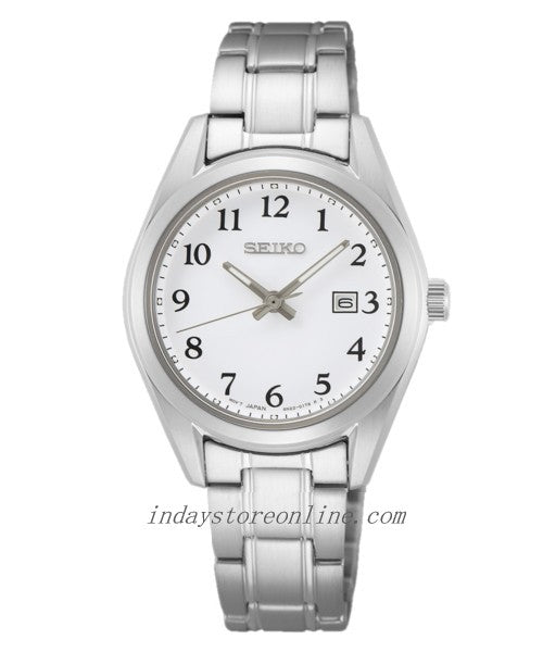 Seiko Women's Battery Operated Watch SUR465P1 Sapphire Crystal Luminous Stainless Steel Band Battery Life 3 Years