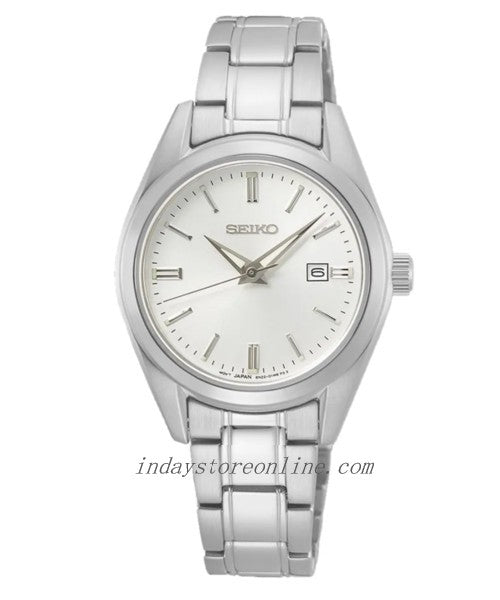 Seiko Women's Battery Operated Watch SUR633P1 Sapphire Crystal Luminous Stainless Steel Band Battery Life 3 Years