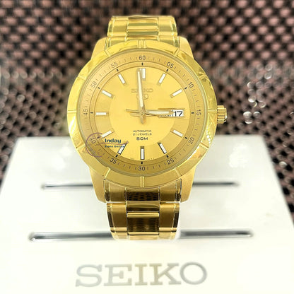 Seiko 5 Automatic Men's Watch SNKN62K1 Caliber 7S26 21 Jewels Hardlex Crystal Luminous Stainless Steel Band 43mm