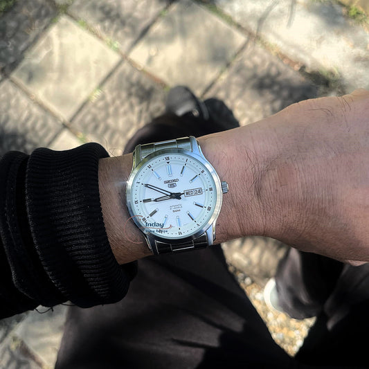 Seiko Automatic Men's Watch SNKP09K1 Seiko 5 Automatic White Dial