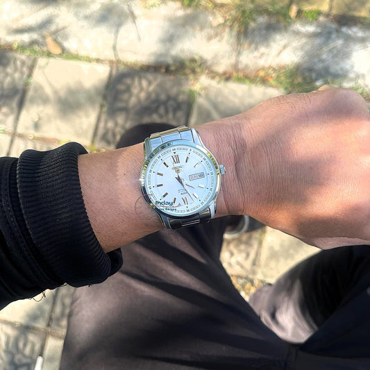 Seiko Automatic Men's Watch SNKP15K1 Seiko 5 Automatic White Dial