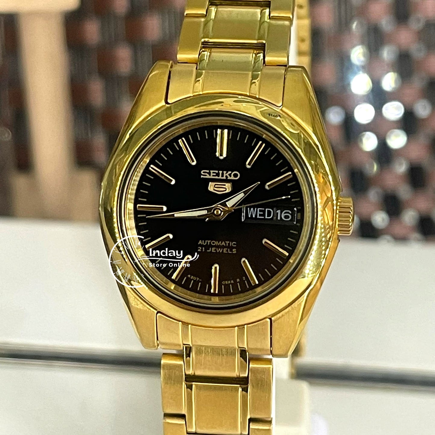 Seiko Automatic Women's Watch SYMK22K1 Gold Tone Stainless Steel Luminous