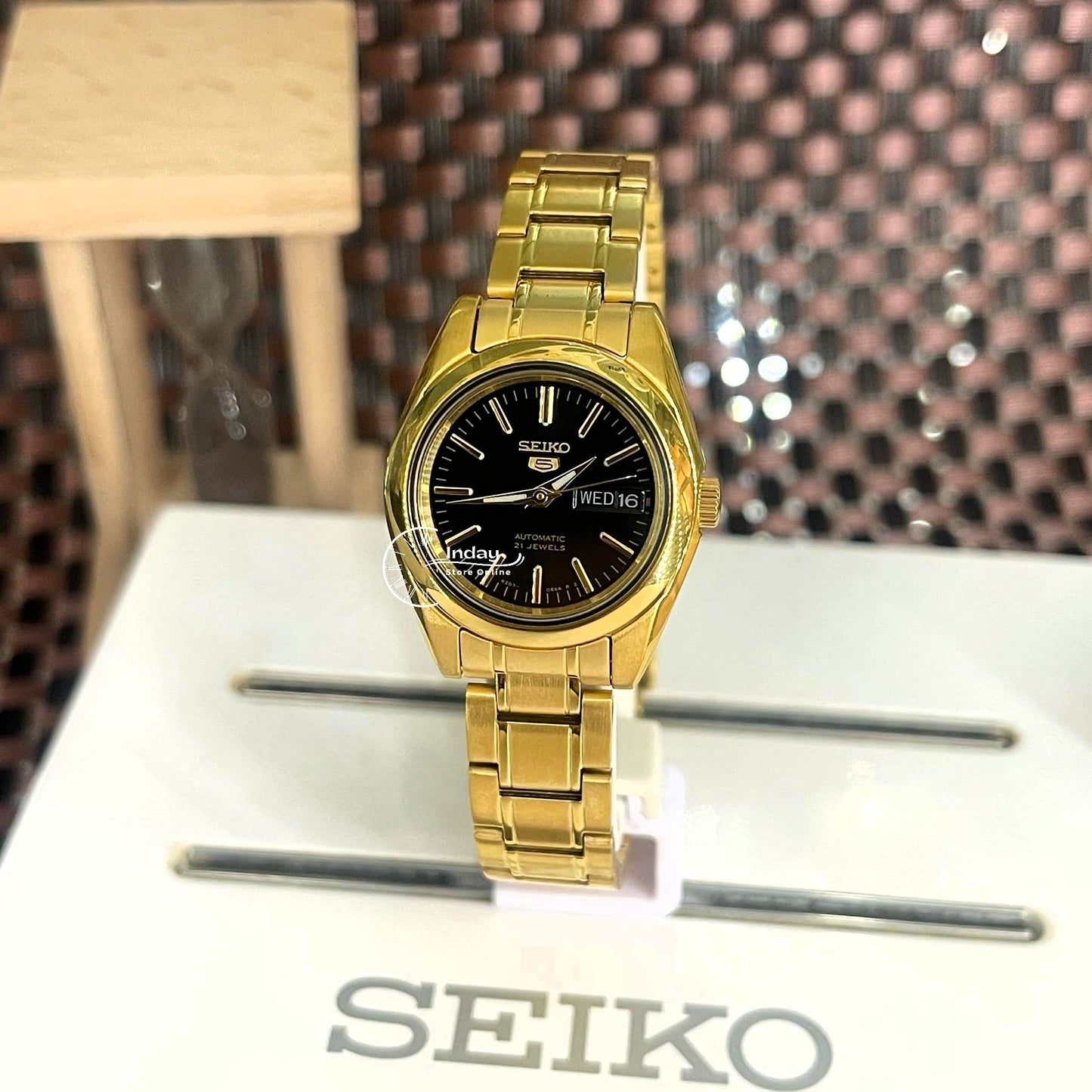 Seiko Automatic Women's Watch SYMK22K1 Gold Tone Stainless Steel Luminous