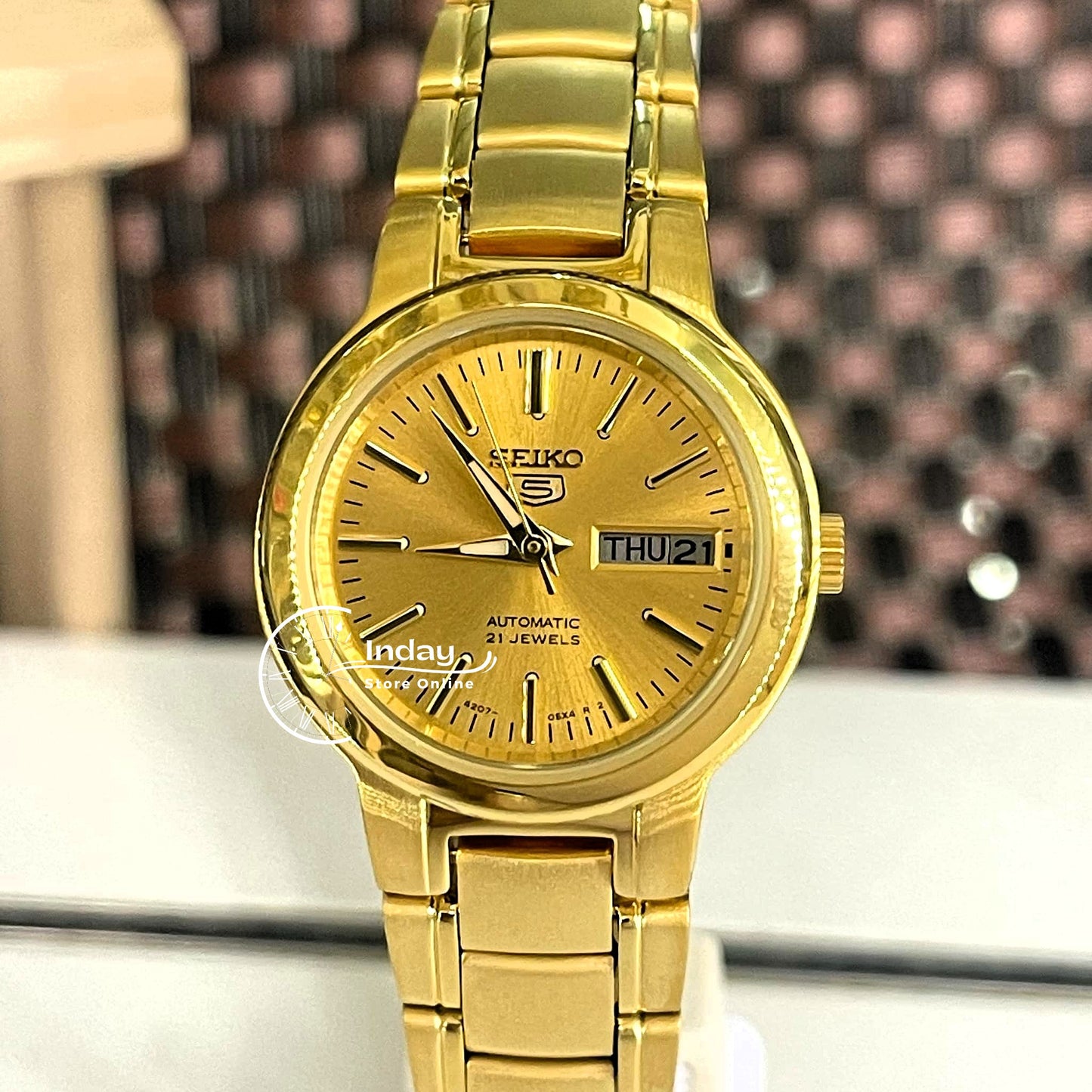 Seiko Automatic Women's Watch SYME46K1 Gold Tone Stainless Steel Luminous