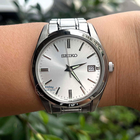 Seiko Men's Battery Operated Watch SUR307P1 Sapphire Crystal Luminous Stainless Steel Band Battery Life 3 Years