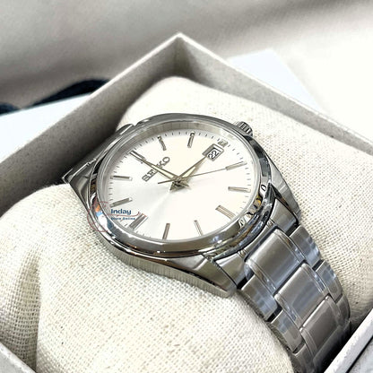 Seiko Men's Battery Operated Watch SUR307P1 Sapphire Crystal Luminous Stainless Steel Band Battery Life 3 Years