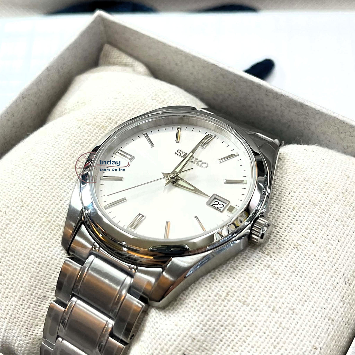 Seiko Men's Battery Operated Watch SUR307P1 Sapphire Crystal Luminous Stainless Steel Band Battery Life 3 Years
