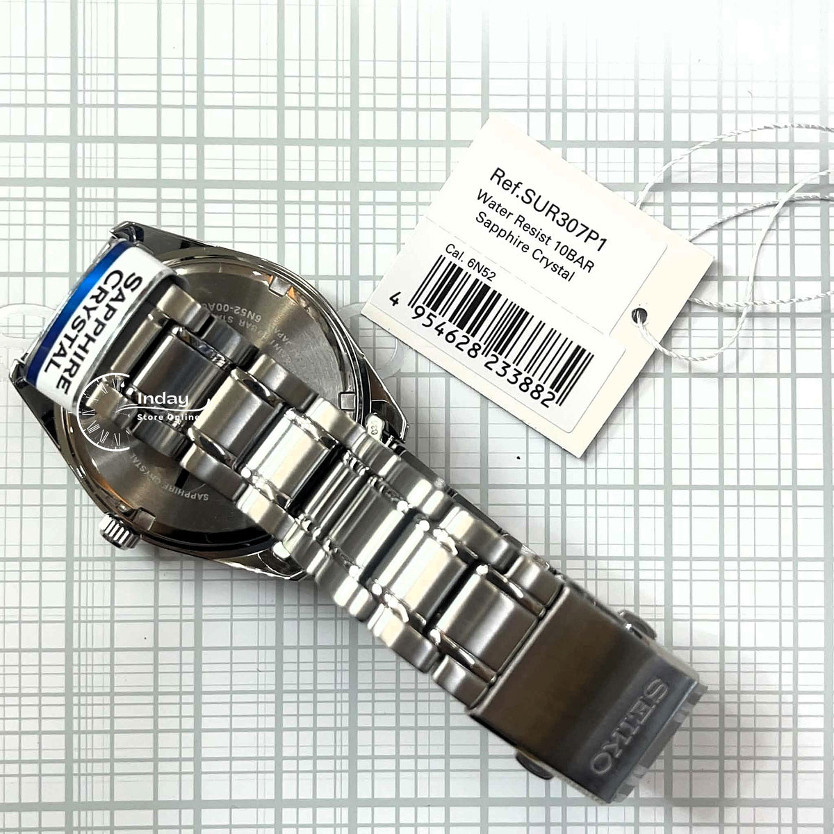 Seiko Men's Battery Operated Watch SUR307P1 Sapphire Crystal Luminous Stainless Steel Band Battery Life 3 Years