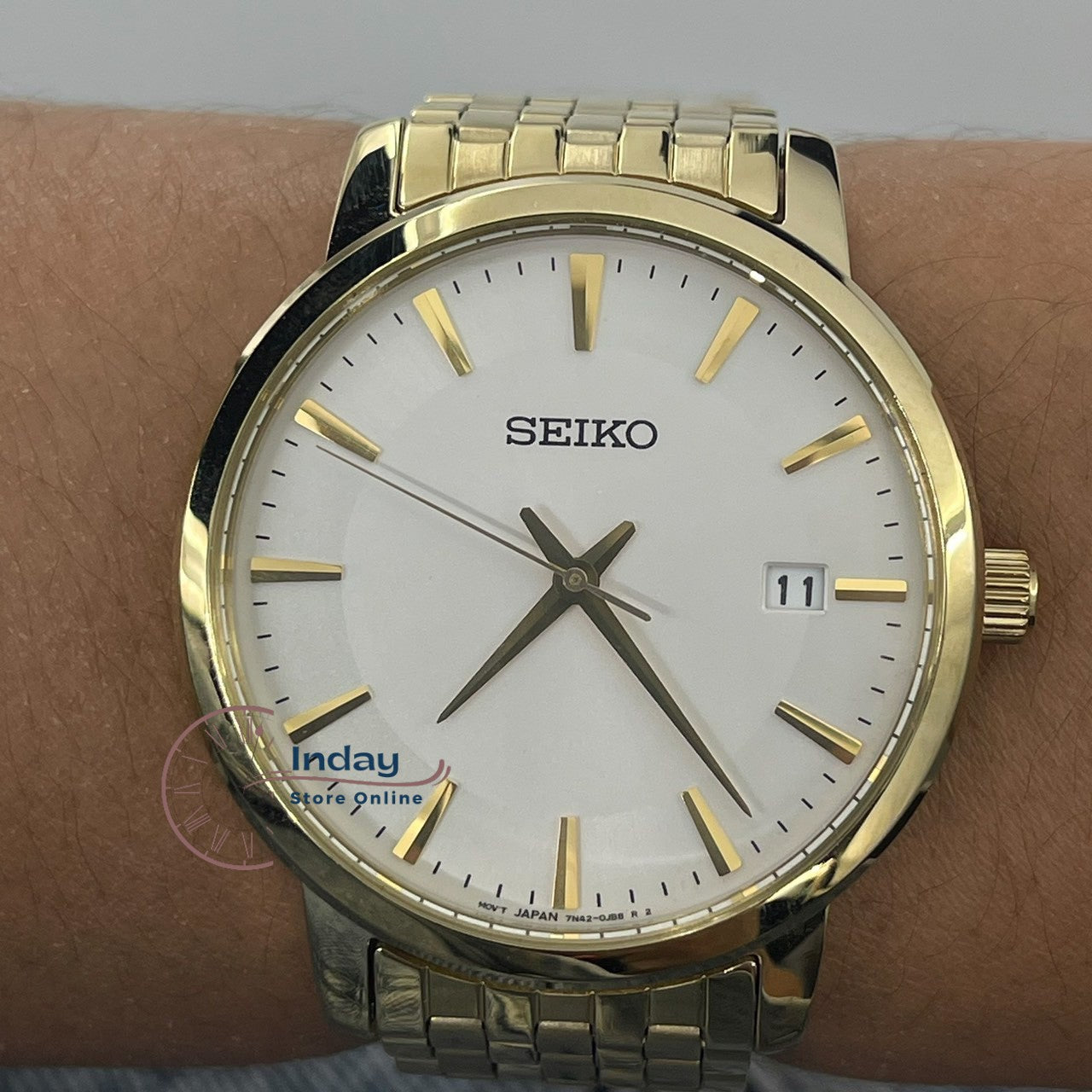 Seiko Men's Watch SGEF92P1 Stainless Steel Band Battery Operated