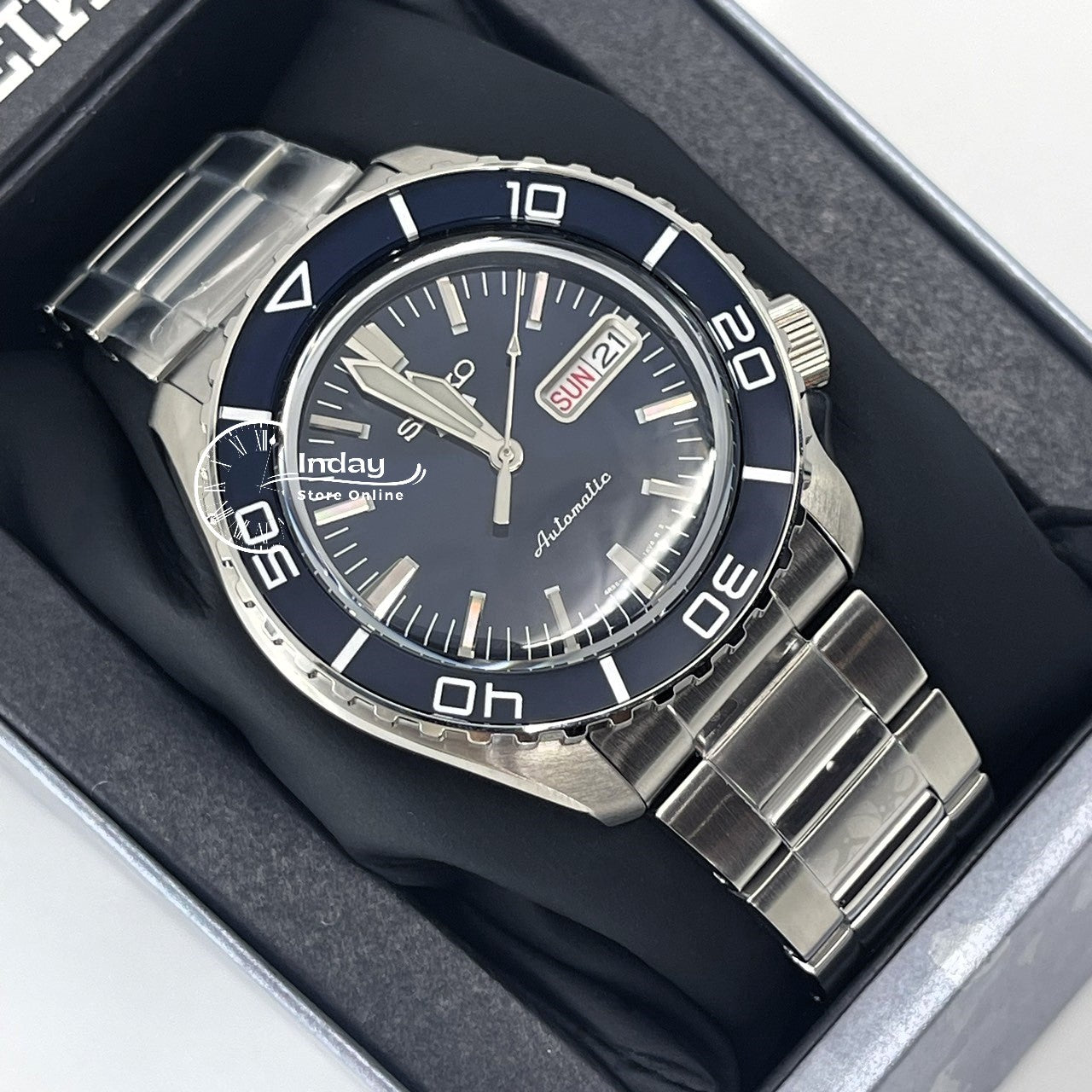 Seiko Men's Watch SRPK97K1 Caliber Number 4R36 LumiBrite on Hands and Index
