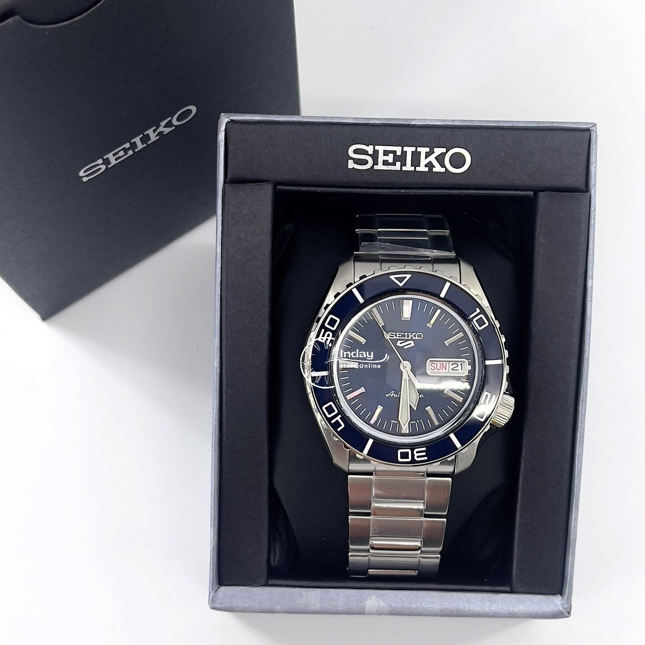Seiko Men's Watch SRPK97K1 Caliber Number 4R36 LumiBrite on Hands and Index