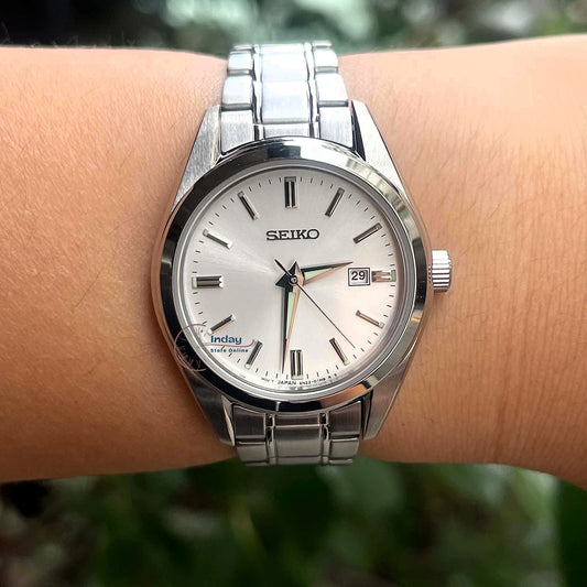 Seiko Women's Battery Operated Watch SUR633P1 Sapphire Crystal Luminous Stainless Steel Band Battery Life 3 Years