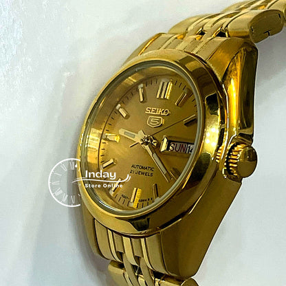 Seiko Automatic Women's Watch SYMA38K1 Gold Tone Stainless Steel Luminous