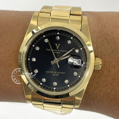 范倫鐵諾 古柏 Coupeau Men's Watch 12168KM-18 Gold Tone Stainless Steel Band