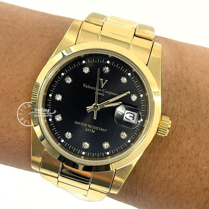 范倫鐵諾 古柏 Coupeau Men's Watch 12168KM-18 Gold Tone Stainless Steel Band