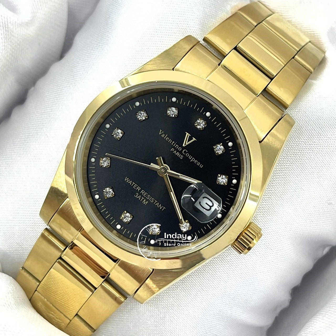 范倫鐵諾 古柏 Coupeau Men's Watch 12168KM-18 Gold Tone Stainless Steel Band